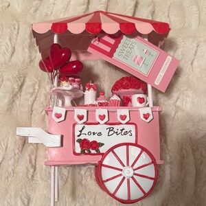 NWT Valentine’s Pink Love Bites Sweet Treats Cart Decor